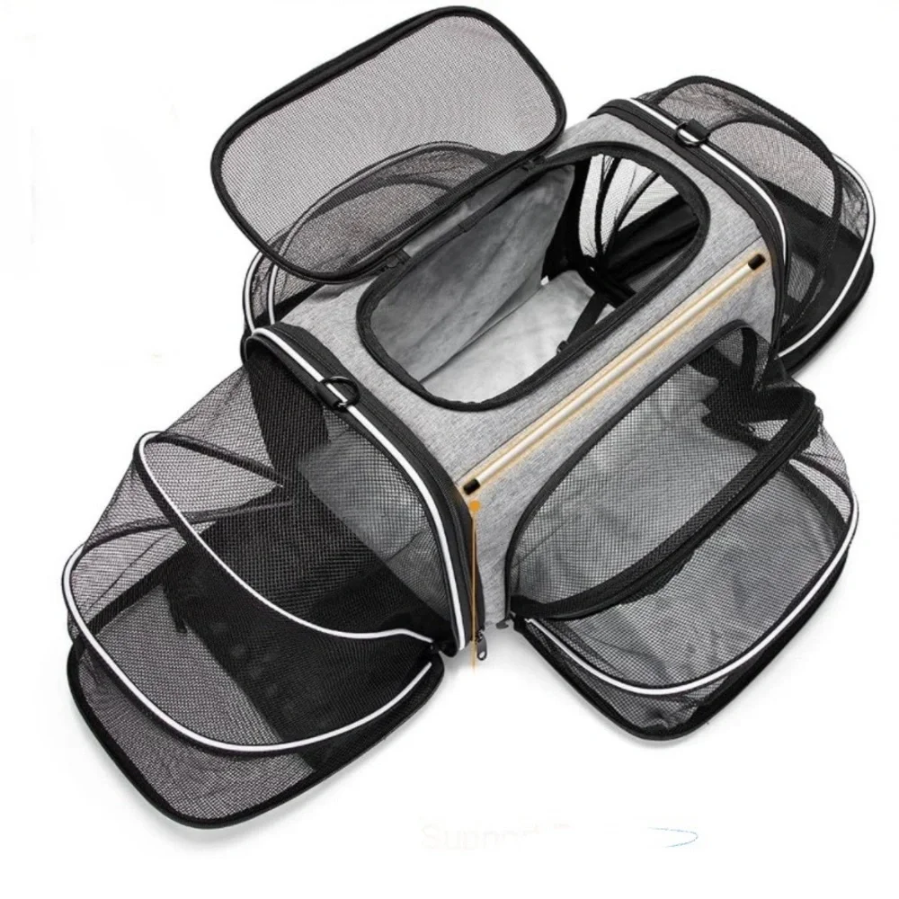 Expandable Gray Pet Carrier